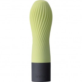 Салатовый рифленый мини-вибратор IROHA ZEN MATCHA - 12,7 см